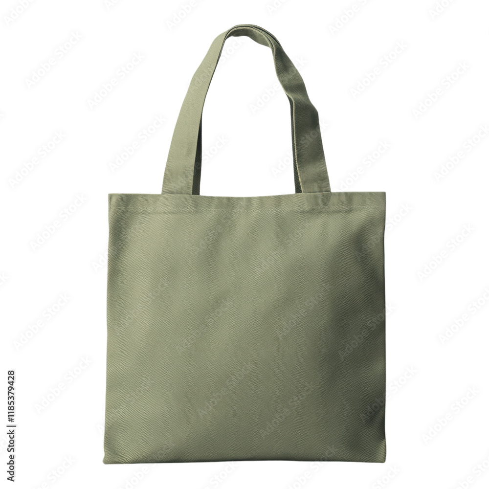 Wall mural Green canvas tote bag design template, customizable space for artwork or branding, ideal for promotional use or personal projects