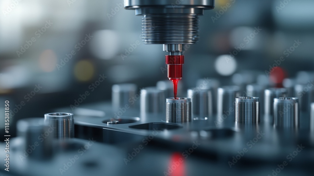 Poster precision manufacturing process of metal components with advanced machinery and detail-oriented clos