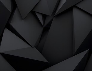 Fototapeta premium Abstract Black Geometric Polygons: A Dark, Textured Composition