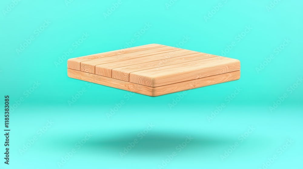 Poster wooden platform with clear background for display or showcase