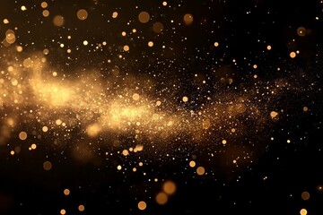 Golden Dust Abstract Bokeh and Sparkle Composition