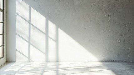 Obraz premium Minimalist Room Textured wall, light and shadow from window, Architecture, Interior