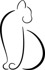 Cat Continuous Line Art Drawing. Cute Cat Simple Line Art Vector Illustration. Minimalist Trendy Contemporary Design Perfect for Wall Art, Prints, Social Media, Posters, Invitations, Branding Design.
