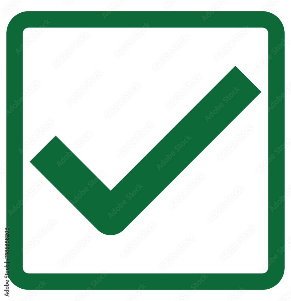 Poster check mark icon vector set. green check box icon with right or yes check mark icons. green checkmark