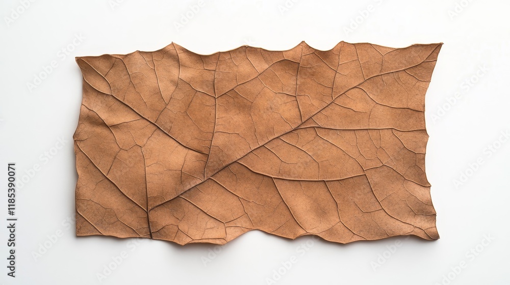 Poster natural textured leaf surface displaying earthy tones with twisted veins and unique patterns suitabl