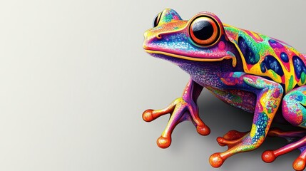 Vibrant Rainbow Frog Illustration A Colorful Amphibian Artwork