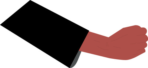 Closed black hands, illustration for designers