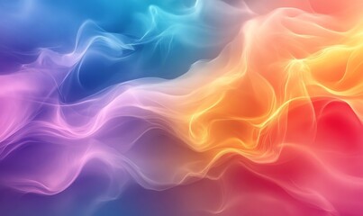 Obraz premium Glowing rainbow tones gradient background, soft textures texture, social media banner, dynamic appeal, Generative AI