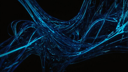 Obraz premium abstract neon blue image on black background