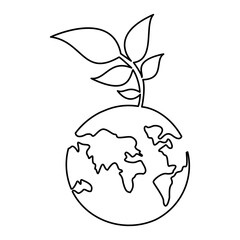 Ecology sustainable single-line art creatively illustrates the interconnectedness of nature and sustainability, using a continuous line to symbolize the seamless balance between the two.