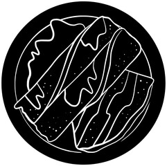 food illustration fresh silhouette cake logo fruit icon chocolate outline pancake dessert delicious plate snack sweet crape strawberry tasty shape and vector graphic background