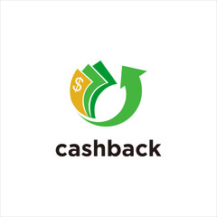 Cashback logo. Money logo template. loan finance icon. discount payment vector