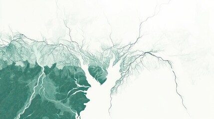 Abstract aerial view of river delta.