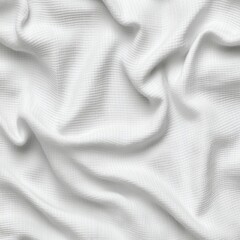 Obraz premium Smooth white textile fabric with subtle texture folds for background design