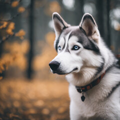 Obraz premium Husky Dog Closeup
