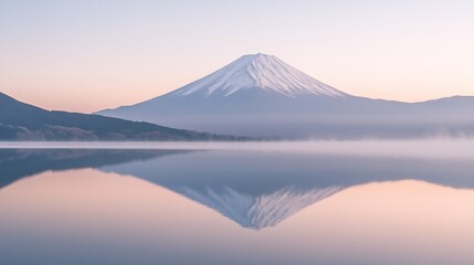 Serene Sunrise Reflection of Mount Fuji