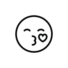 love kissing face with closed eyes emoji emoticon falling in love expression outline vector