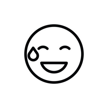 recommend clip art: sweating face with smile and closed eyes emoji emoticon confused expression outline vector
