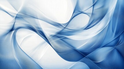 Fototapeta premium Abstract light blue composition with flowing shapes.