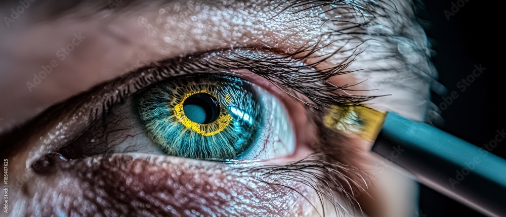 Poster high tech biometric eye scan iris recognition security