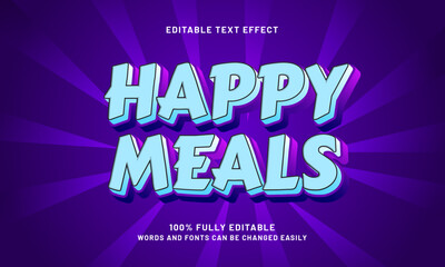 happy meals editable text effects with a nice and kids theme