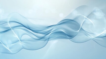 Abstract light blue composition with flowing shapes.