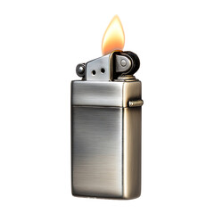 Metal lighter isolated on transparent background
