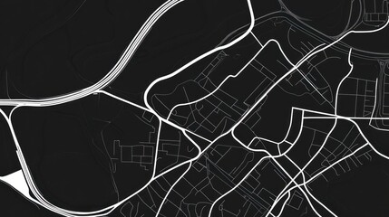 Abstract city map design with roads and waterways.