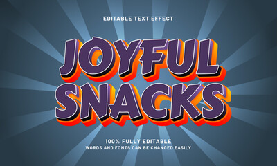 joyful snacks editable text effects with a nice and kids theme