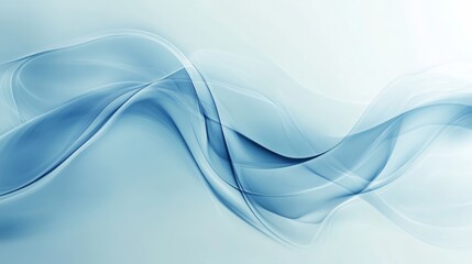 Abstract light blue composition with flowing shapes.