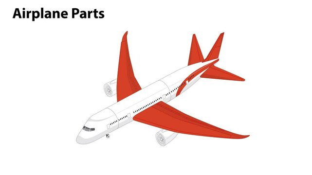 Airplane Parts Exploded View Animation