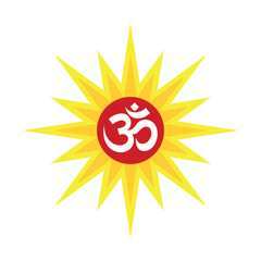 om hindu religion sign Illustration