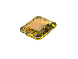Yellow Diamond Gemstone with high quality, transparent background