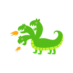 three head dragon illustration