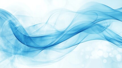 Fototapeta premium Abstract light blue composition with flowing shapes.