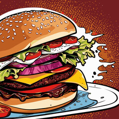 burger vector art for design needs 