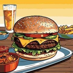 burger vector art for design needs 