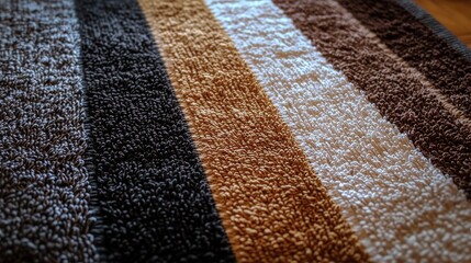 Textured Striped Bath Towel  Soft Cotton Fabric  Home Decor  Close Up