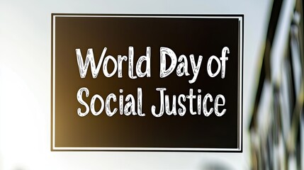 Image promoting the World Day of Social Justice with a focus on social issues.
