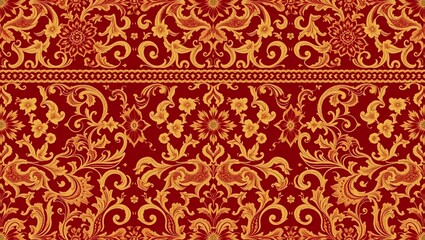 pattern with red and gold