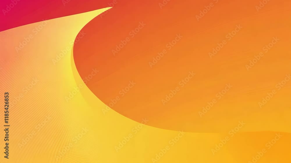 Poster vibrant orange and yellow gradient background with curved lines for modern designs and abstract conc