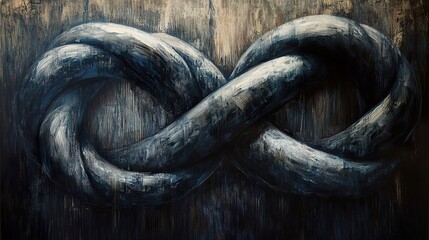 Intertwined Infinity: Abstract Painting of an Endless Loop