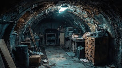 Abandoned cold war bunker interior slung derelict forsaken outcast