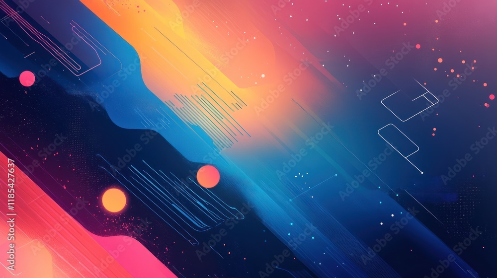 Aufkleber business technology graphics with abstract visuals.