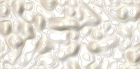 Naklejka premium paper cut 3d render topography abstract, beautiful white Background. geometric map relief texture with curved layers and shadow. Realistic papercut decoration textured with wavy vector design.
