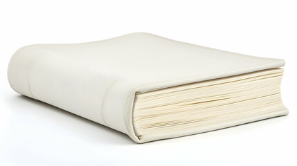 Blank cream book studio shot, isolated on white background, for design mockups and presentations.