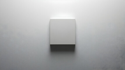 Blank Square Product Mockup on a Light Gray Wall.