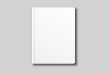 Vector realistic 3d magazine mockup with white blank cover isolated on background. For the business presentation magazine, notebook, booklet, brochure, catalogue or a publisher advertising corporate
