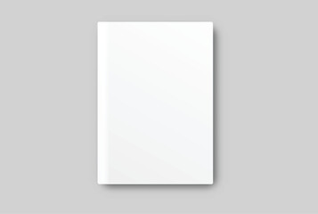Vector realistic 3d magazine mockup with white blank cover isolated on background. For the business presentation magazine, notebook, booklet, brochure, catalogue or a publisher advertising corporate
