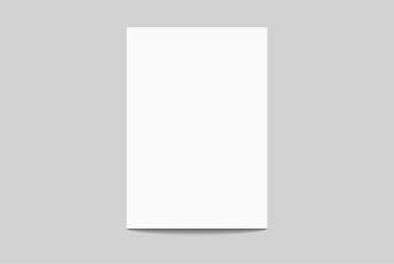 Vector white realistic blank paper page with shadow isolated on background. A4 size sheet paper note mock up template for flyer, cover, magazine, newspaper, brochure and documents presentation.
